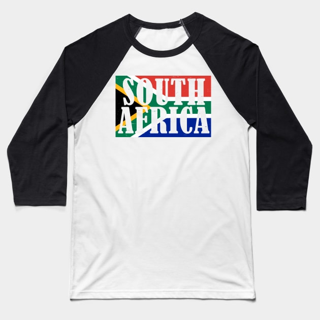 South Africa Roots & South African Flag Baseball T-Shirt by BraaiNinja